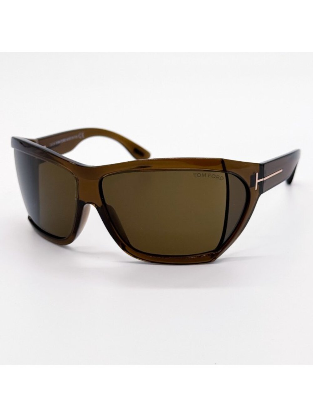 New Tom Ford Sedgewick TF402 48E Brown Shield Sunglasses FT0402/S